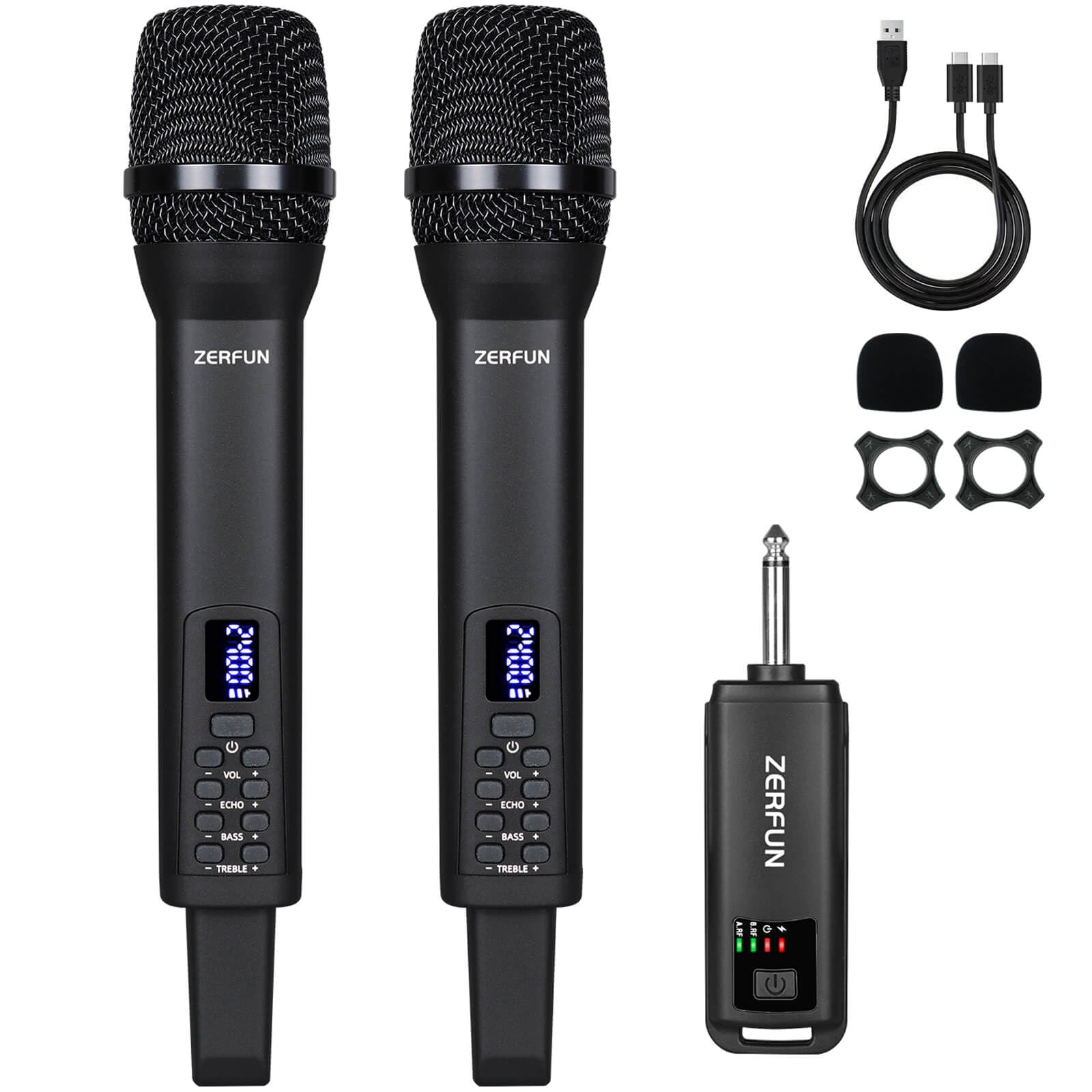 Amazon.com: ZERFUN Rechargeable Wireless Microphones Dual, Pro
